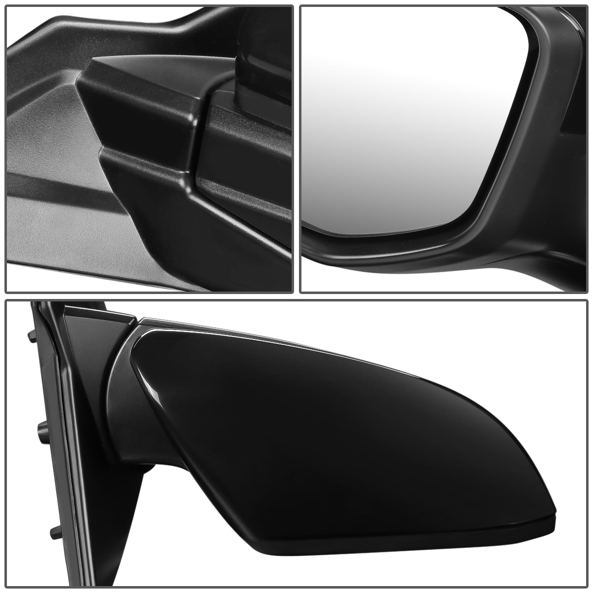 RETROVISOR MIRROR - OEM - 16-18 HONDA CIVIC 4-DR - POWERED - FOLDING - BLACK MATERIAL - RIGHT