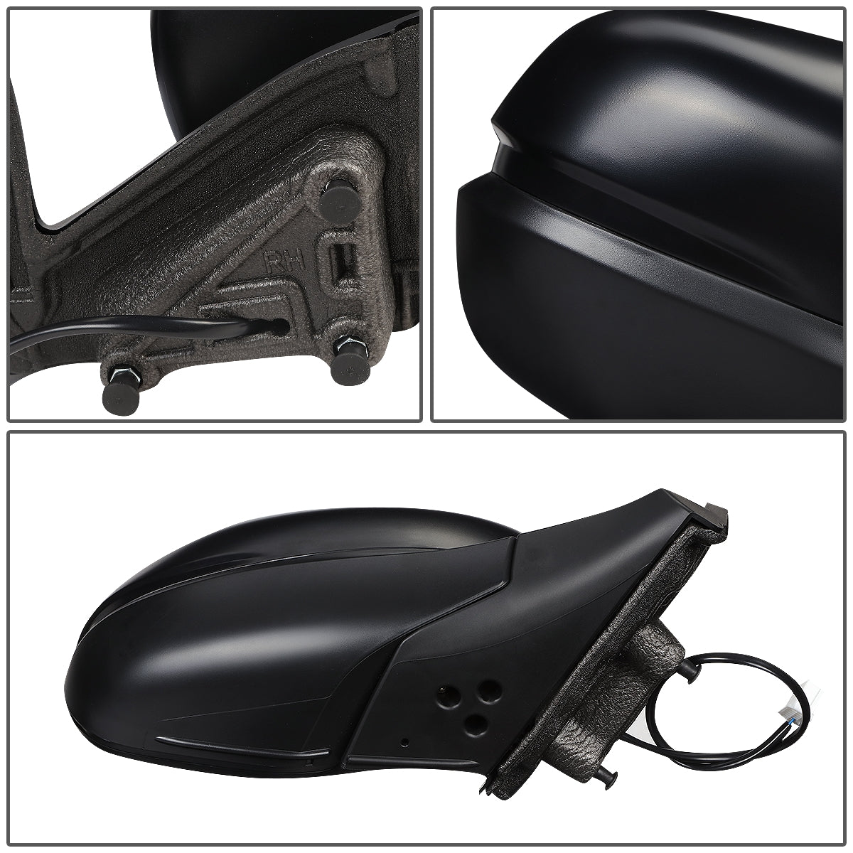 RETROVISOR MIRROR - OEM - 16-18 HONDA PILOT - POWERED - FOLDING - TEXTURED - BLACK - RIGHT