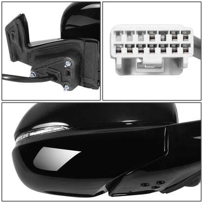 RETROVISOR MIRROR - OE STYLE - HONDA PILOT 16-18 - WITH POWER WITH HEATED WITH SIGNAL WITH MEMORY WITH CAMERA - AWD - PASSENGER SIDE - PAINT TO MATCH - BLACK