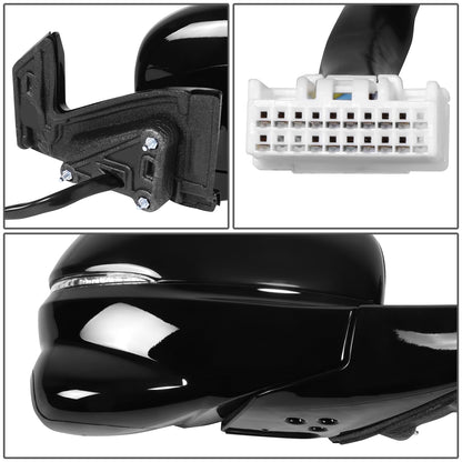 RETROVISOR MIRROR - OE STYLE - HONDA PILOT 17-18 - WITH POWER WITH HEATED WITH SIGNAL WITH MEMORY WITH CAMERA - AWD - PASSENGER SIDE - PAINT TO MATCH - BLACK