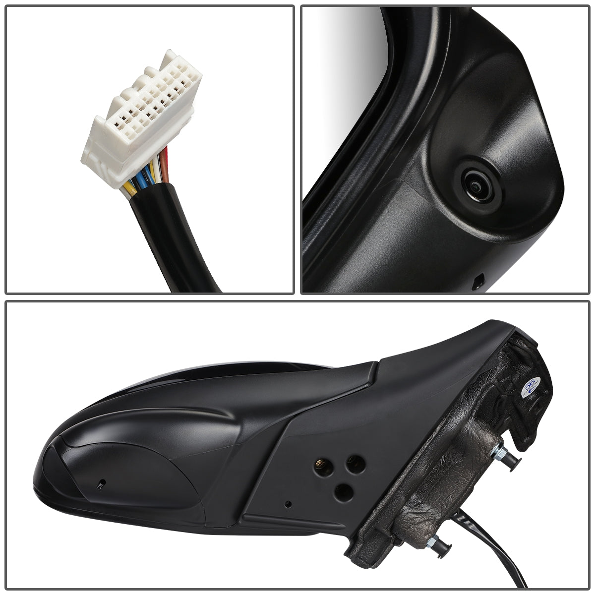 RETROVISOR MIRROR - OEM - 16-18 HONDA PILOT - POWERED - W/ CAMERA - FOLDING - BLACK MATERIAL - RIGHT