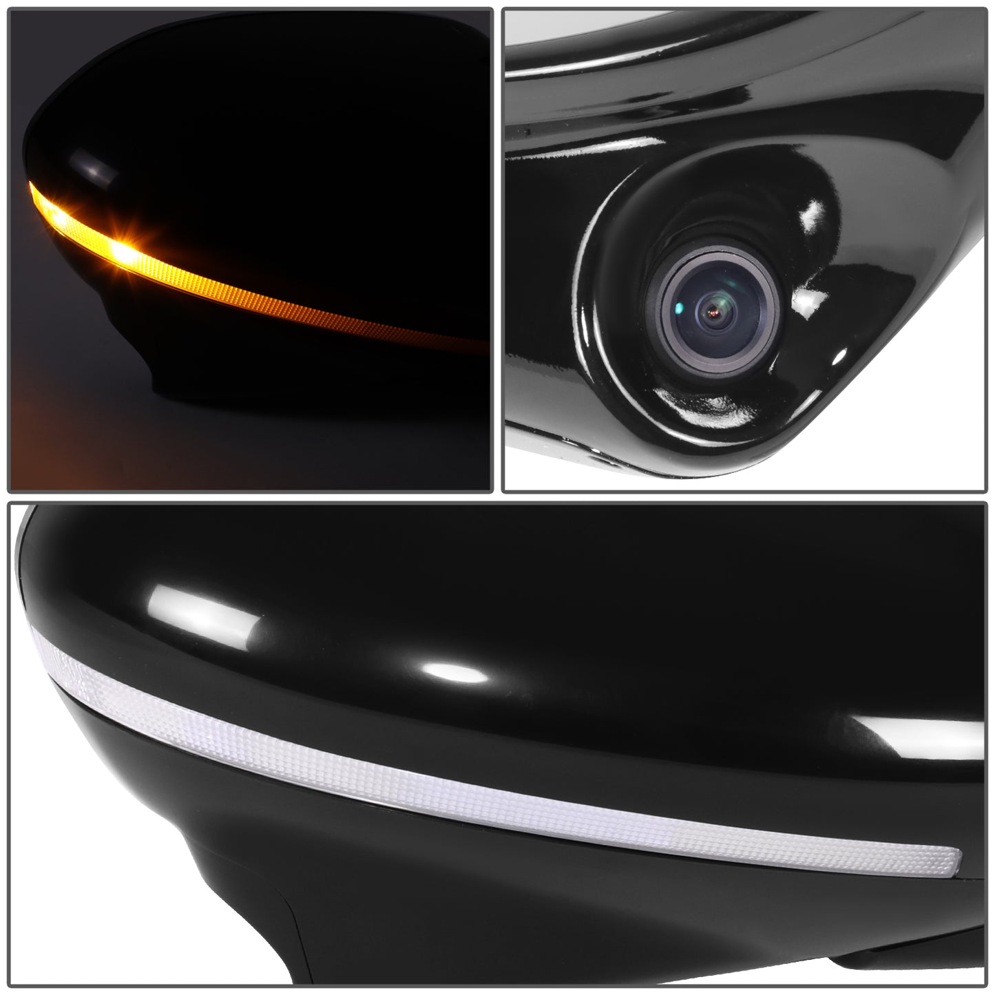 RETROVISOR MIRROR - OE STYLE - HONDA ODYSSEY 2014-2017 - WITH POWER WITH HEATED GLASS WITH SIGNAL WITH MEMORY WITH CAMERA - PASSENGER RIGHT SIDE - BLACK