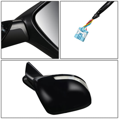 RETROVISOR MIRROR - OEM - 13-15 HONDA CIVIC 4-DR - POWERED - W/ SIGNAL LIGHT - FOLDING - BLACK MATERIAL - RIGHT