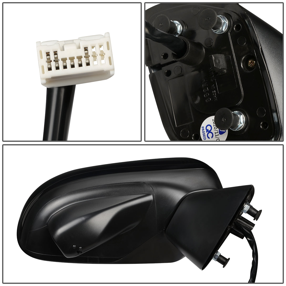 RETROVISOR MIRROR - OEM - 13-15 HONDA CIVIC 4-DR - POWERED - W/ CAMERA - FOLDING - BLACK MATERIAL - RIGHT