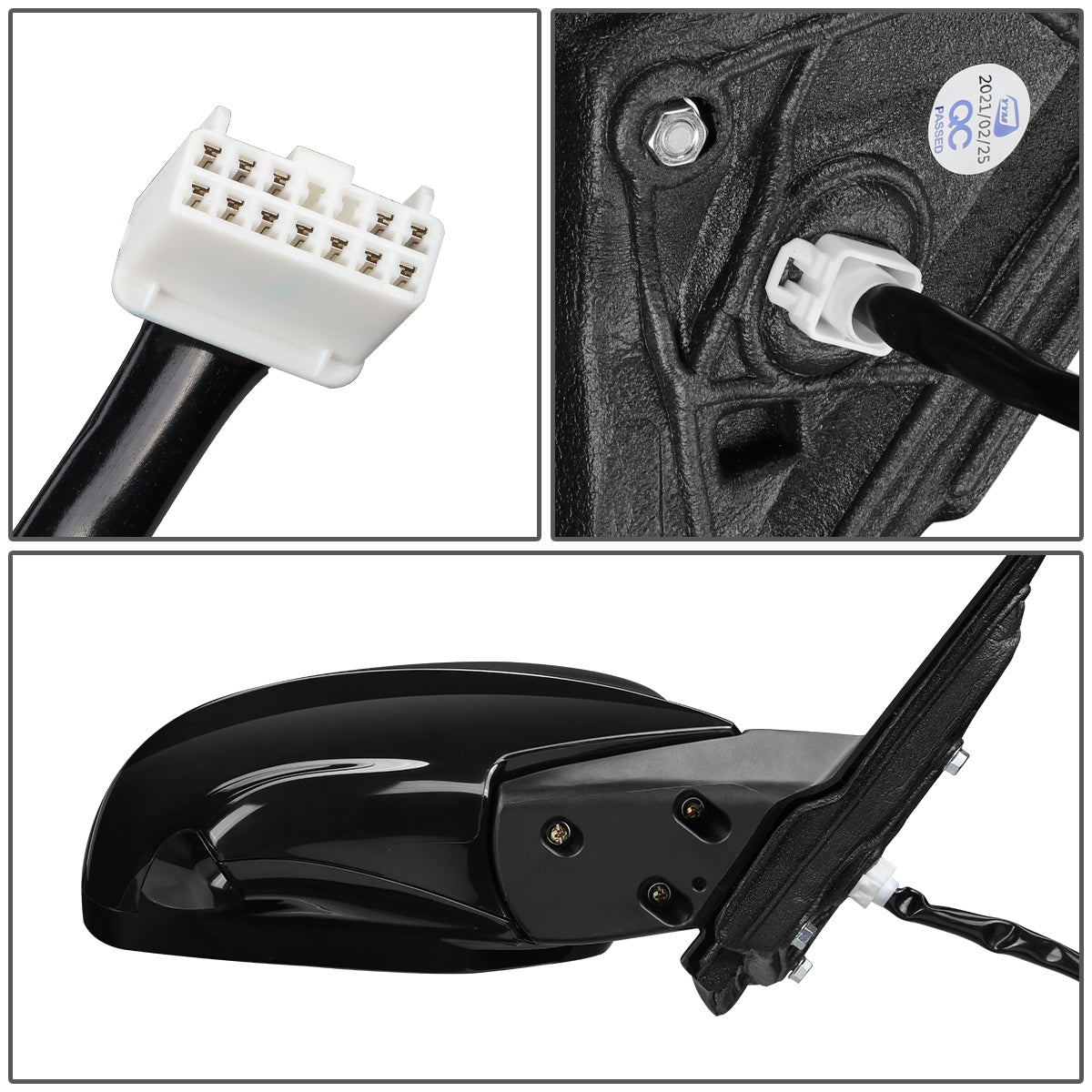 RETROVISOR MIRROR - OEM - 16-17 HONDA ACCORD 4-DR - POWERED - HEATED - W/ SIGNAL LIGHT - W/ CAMERA - FOLDING - BLACK MATERIAL - RIGHT