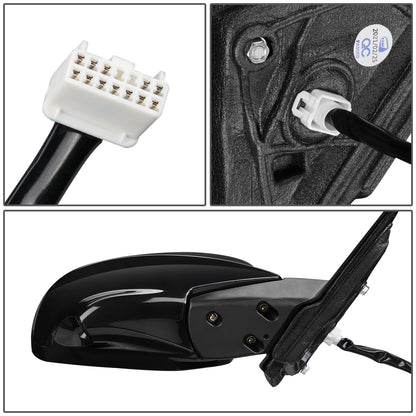 RETROVISOR MIRROR - OEM - 16-17 HONDA ACCORD 4-DR - POWERED - HEATED - W/ SIGNAL LIGHT - W/ CAMERA - FOLDING - BLACK MATERIAL - RIGHT