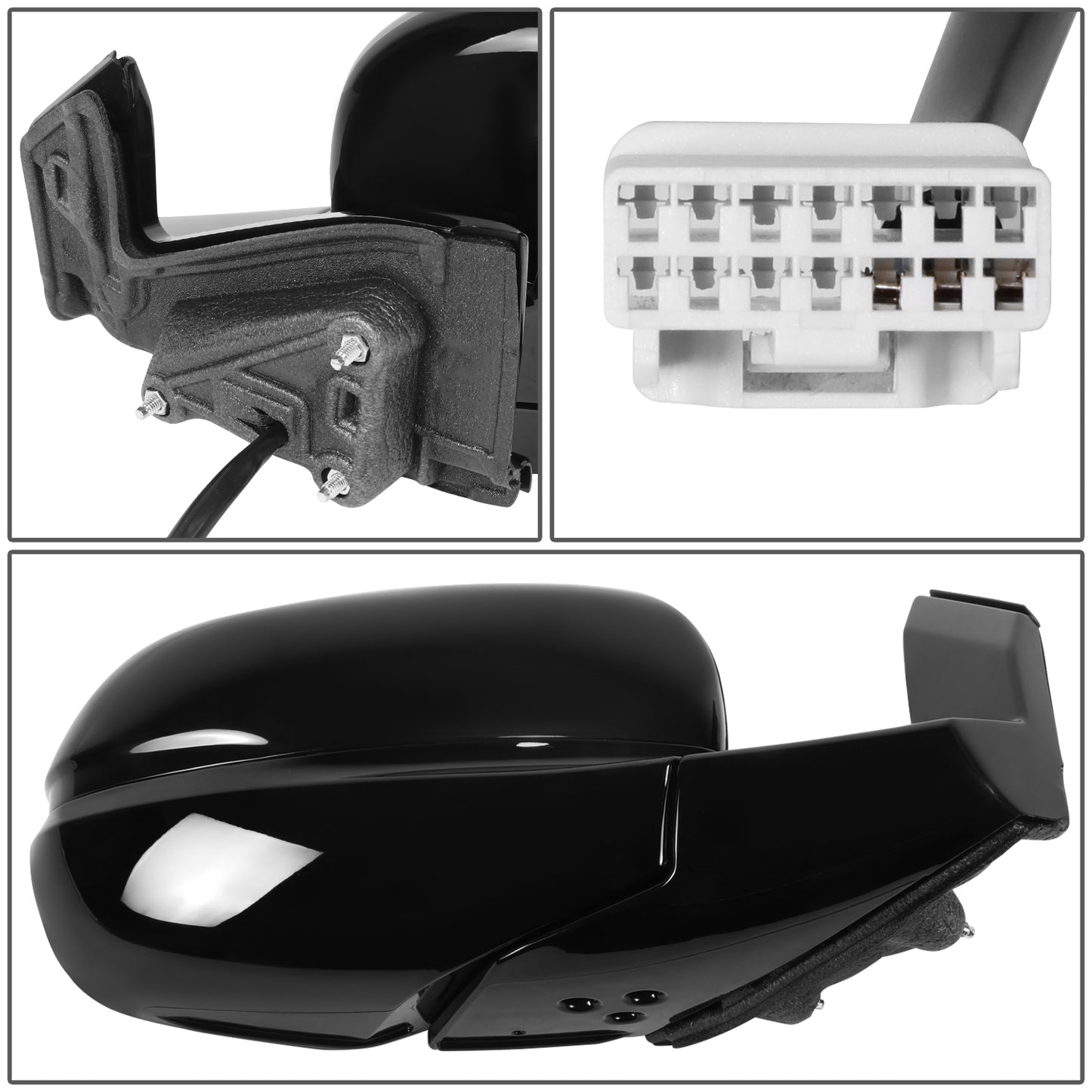 RETROVISOR MIRROR - OE STYLE - HONDA RIDGELINE 17-20 - WITH POWER - PASSENGER SIDE - PAINT TO MATCH - BLACK