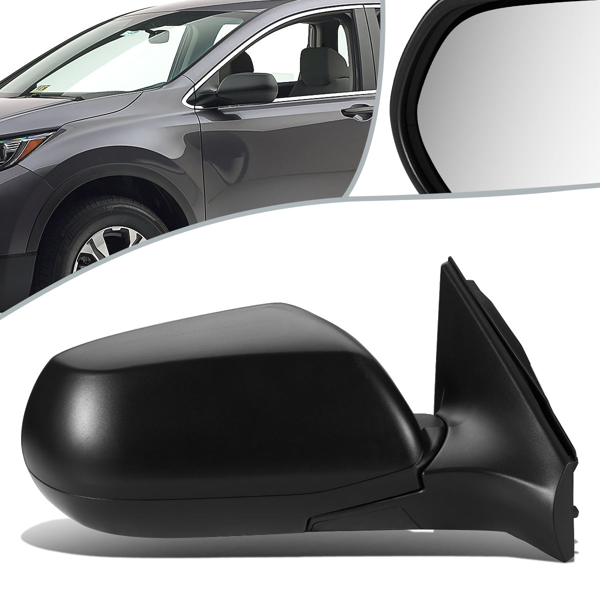 RETROVISOR MIRROR - OEM - 17-20 HONDA CR-V - POWERED - FOLDING - TEXTURED - BLACK - RIGHT
