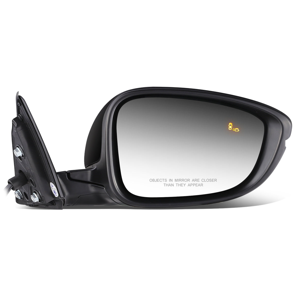 RETROVISOR MIRROR - OEM - 16-17 HONDA ACCORD 4-DR - POWERED - HEATED - W/ SIGNAL LIGHT - W/ BSD - FOLDING - BLACK MATERIAL - RIGHT