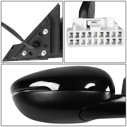 RETROVISOR MIRROR - OE STYLE - HONDA ACCORD 18-22 - WITH POWER WITH HEATED GLASS WITH BLIND SPOT WITH MEMORY - PASSENGER SIDE - PAINT TO MATCH - BLACK