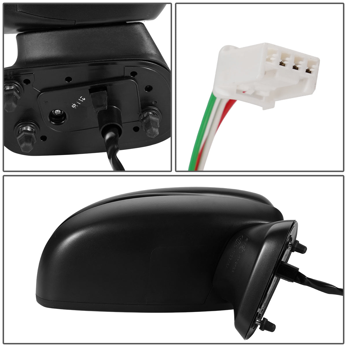 RETROVISOR MIRROR - OEM - 15-19 HONDA FIT - POWERED - BLACK MATERIAL - RIGHT