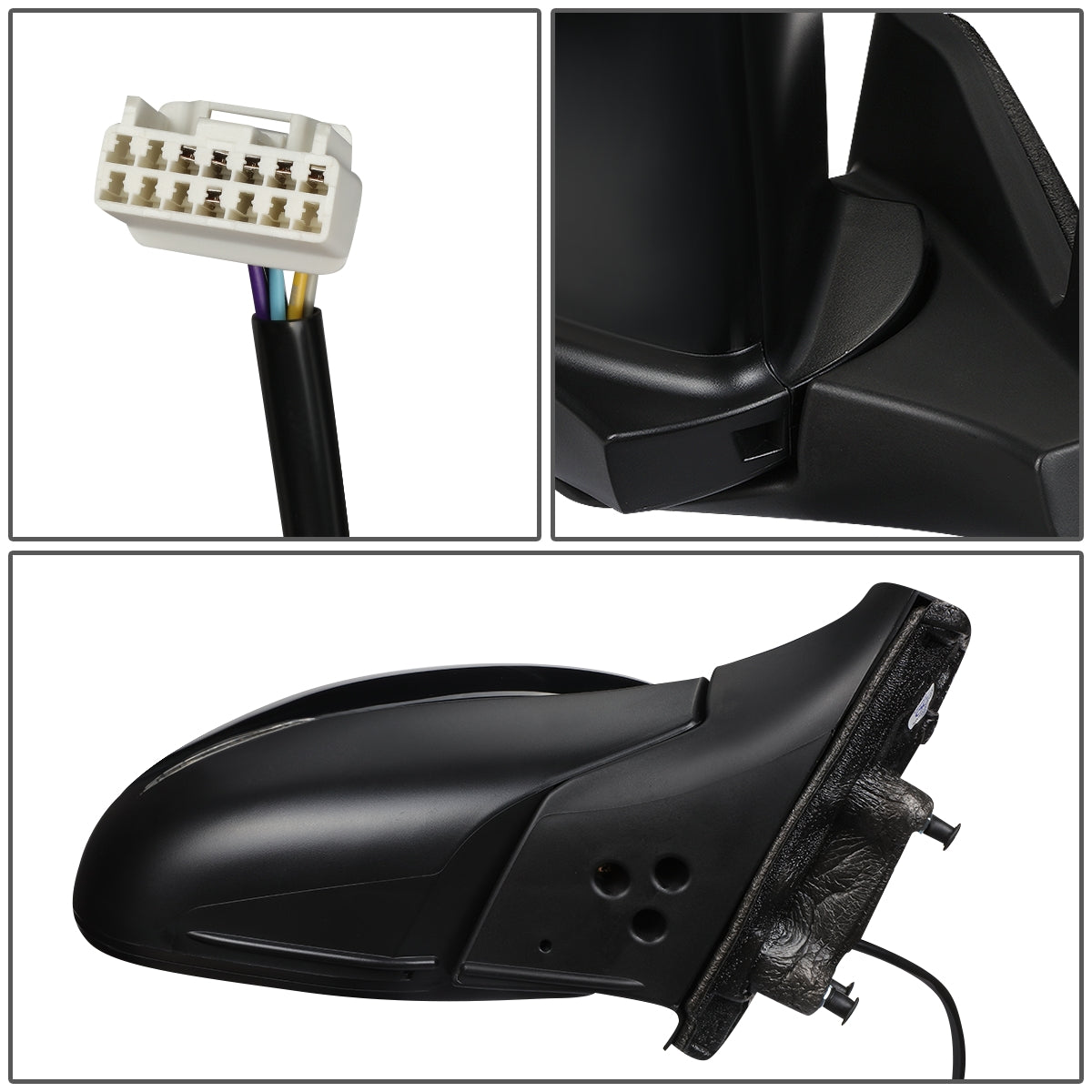 RETROVISOR MIRROR - OEM - 16-18 HONDA PILOT - POWERED - HEATED - W/ SIGNAL LIGHT - FOLDING - BLACK MATERIAL - RIGHT