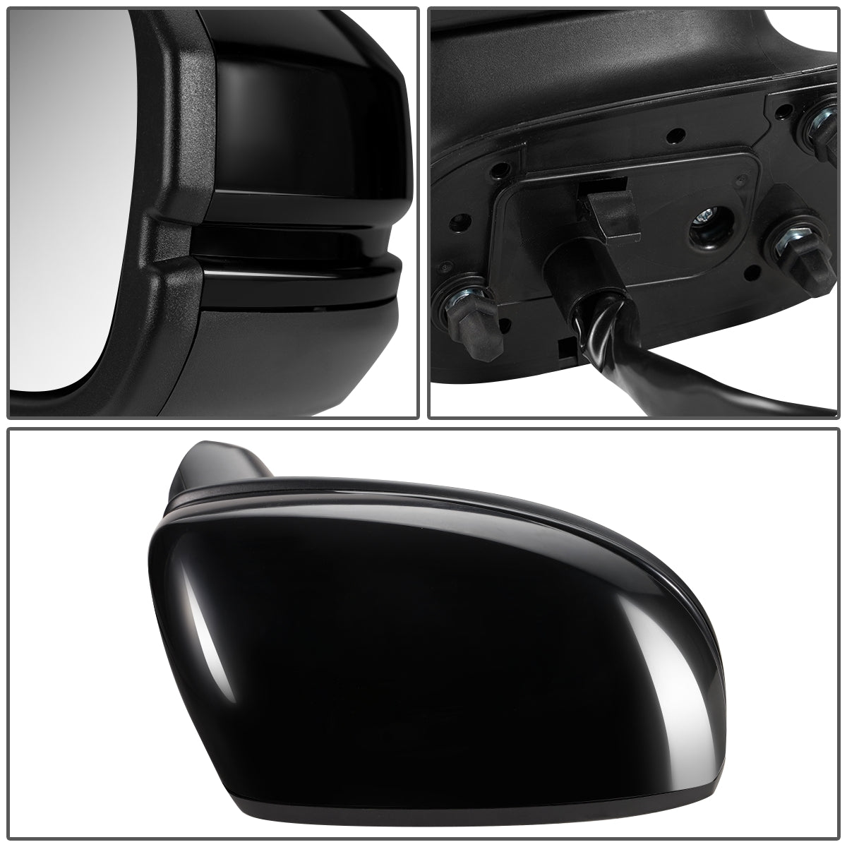 RETROVISOR MIRROR - OEM - 15-19 HONDA FIT - POWERED - HEATED - W/ CAMERA - BLACK MATERIAL - RIGHT