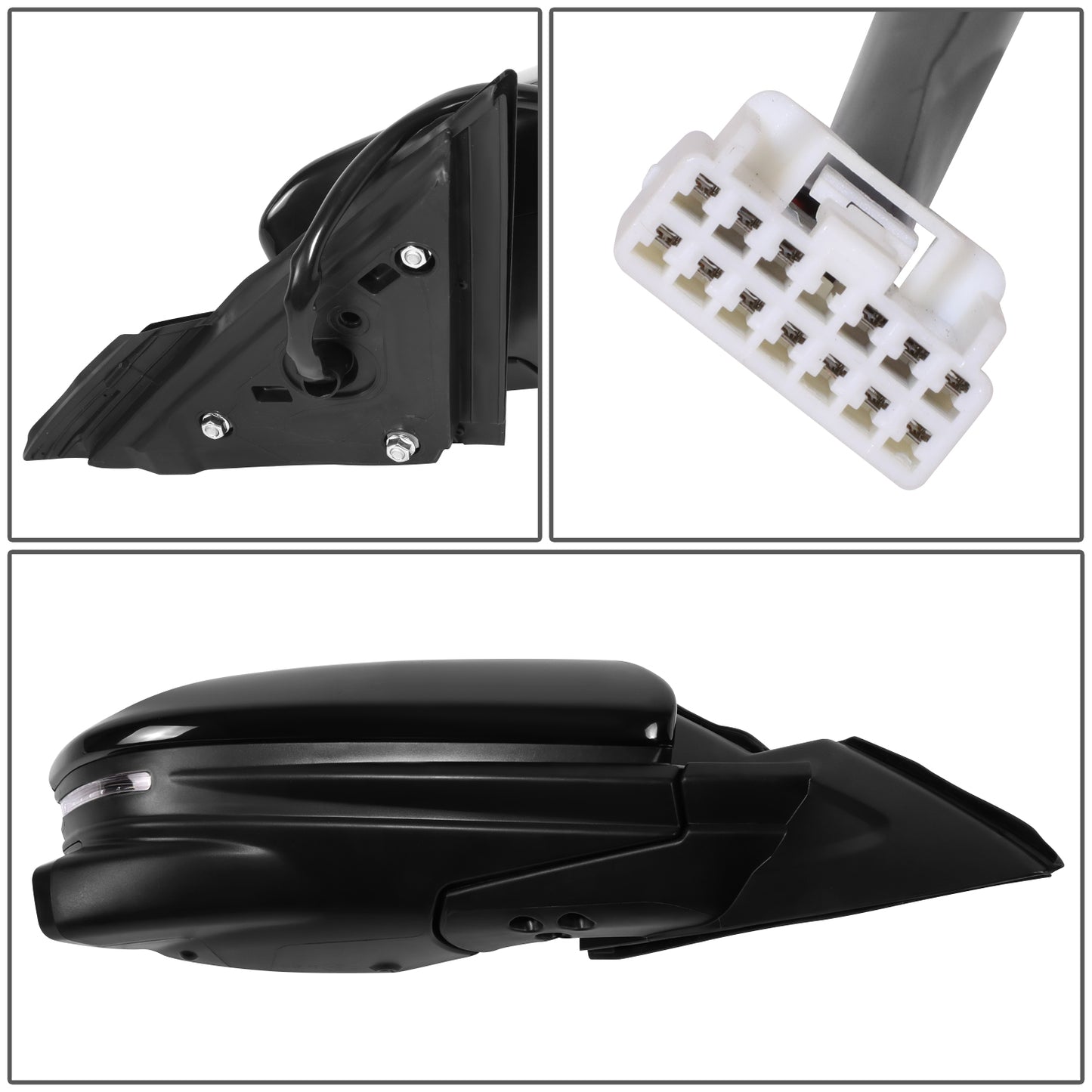 RETROVISOR MIRROR - OE STYLE - HONDA CIVIC 17-21 - WITH POWER WITH HEATED WITH SIGNAL - PASSENGER SIDE - PAINT TO MATCH - BLACK