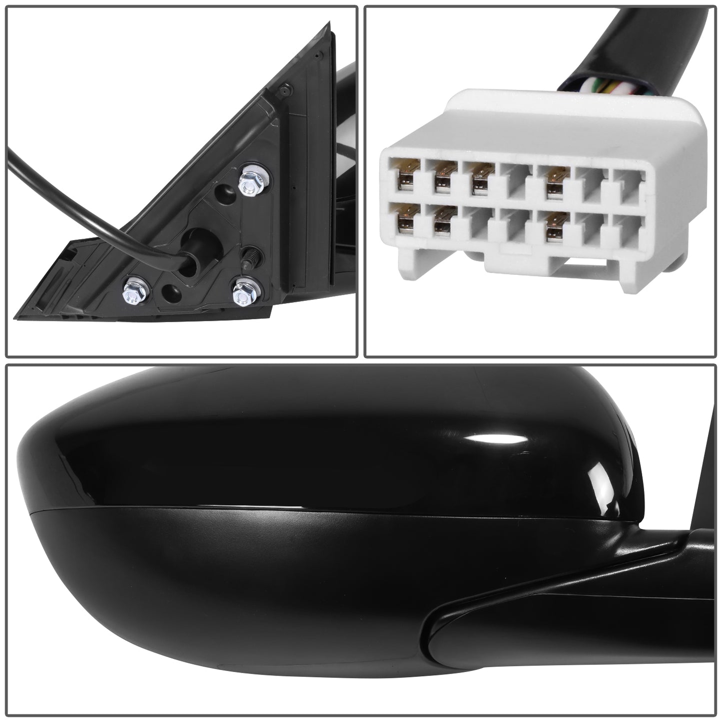 RETROVISOR MIRROR - OE STYLE - HONDA ACCORD 23-24 - WITH POWER WITH HEATED WITH BLIND SPOT - PASSENGER SIDE - PAINT TO MATCH - BLACK