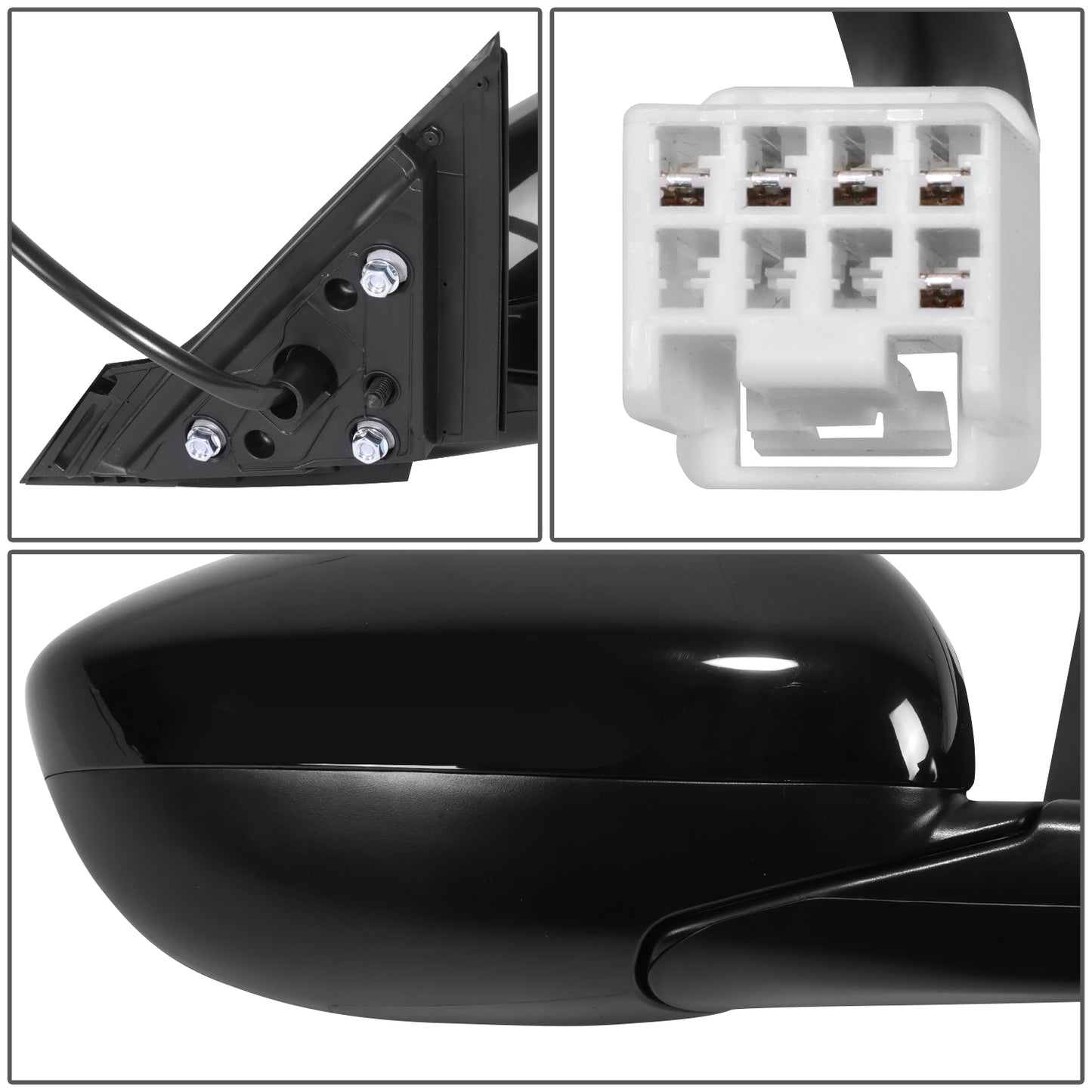 RETROVISOR MIRROR - OE STYLE - HONDA ACCORD 23-24 - WITH POWER WITH BLIND SPOT - PASSENGER SIDE - PAINT TO MATCH - BLACK