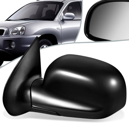 RETROVISOR MIRROR - OEM - 01-06 HYUNDAI SANTA FE - POWERED - HEATED - POWER FOLDING - BLACK MATERIAL - LEFT