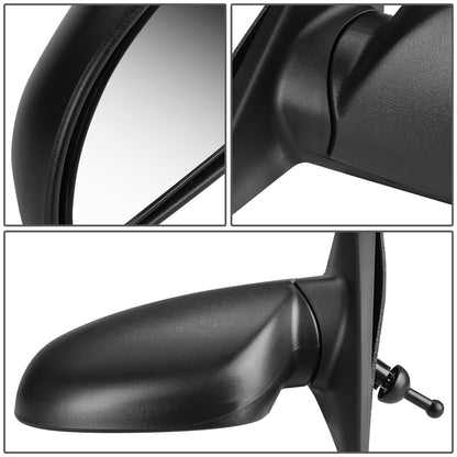 RETROVISOR MIRROR - OEM - 02-05 HYUNDAI ACCENT - MANUAL - TEXTURED - BLACK - LEFT