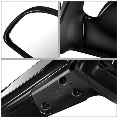 RETROVISOR MIRROR - OEM - 01-06 HYUNDAI SANTA FE - MANUAL - PAINTABLE - BLACK - LEFT