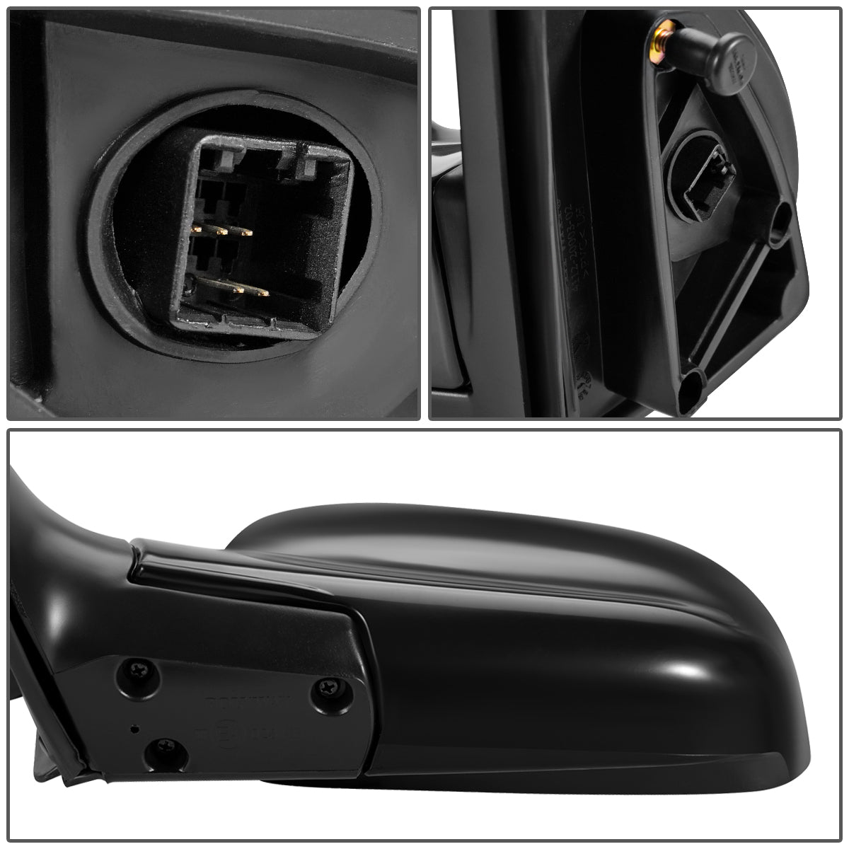 RETROVISOR MIRROR - OEM - 01-06 HYUNDAI SANTA FE - POWERED - HEATED - POWER FOLDING - BLACK MATERIAL - LEFT
