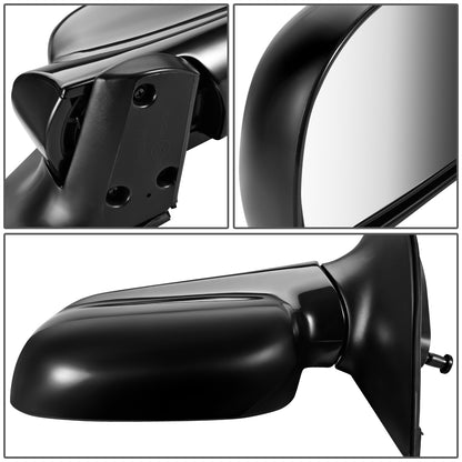 RETROVISOR MIRROR - OEM - 01-06 HYUNDAI SANTA FE - POWERED - HEATED - POWER FOLDING - BLACK MATERIAL - LEFT