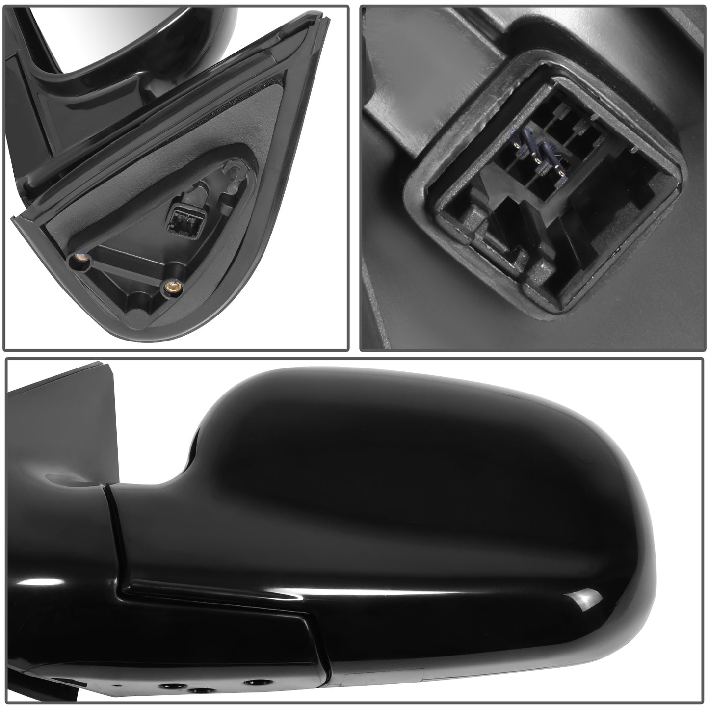 RETROVISOR MIRROR - OE STYLE - HYUNDAI SANTA FE 03-04 - WITH POWER WITH HEATED GLASS - DRIVER SIDE - PAINT TO MATCH - BLACK