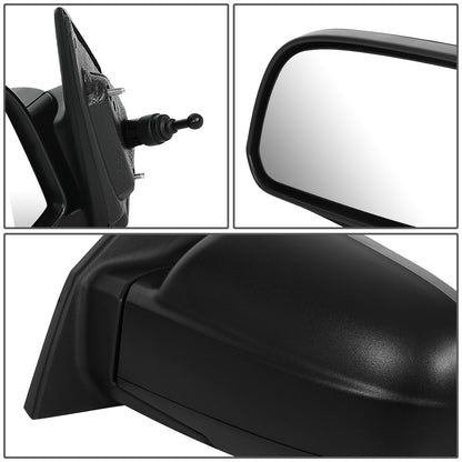 RETROVISOR MIRROR - OEM - 05-09 HYUNDAI TUCSON - MANUAL - TEXTURED - BLACK - LEFT