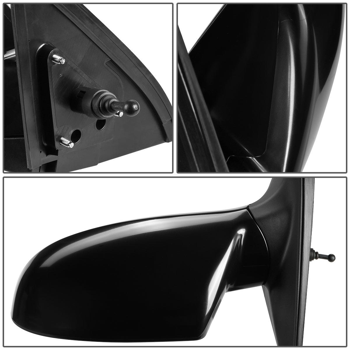 RETROVISOR MIRROR - OEM - 07-10 HYUNDAI ELANTRA - MANUAL - BLACK - LEFT