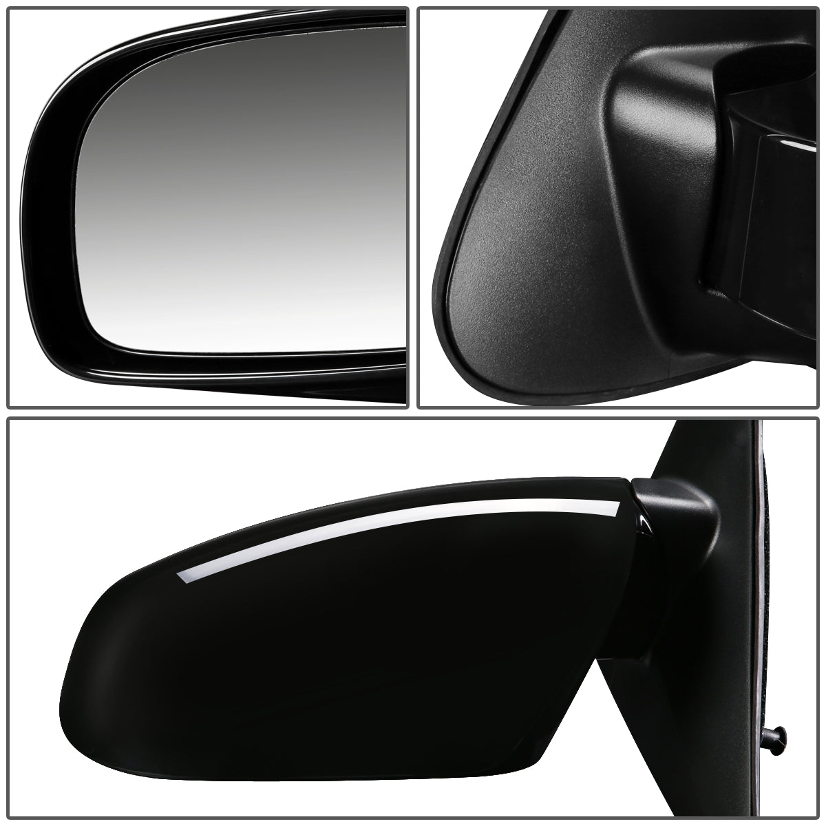 RETROVISOR MIRROR - OEM - 07-12 HYUNDAI SANTA FE - POWERED - HEATED - TEXTURED - BLACK - LEFT