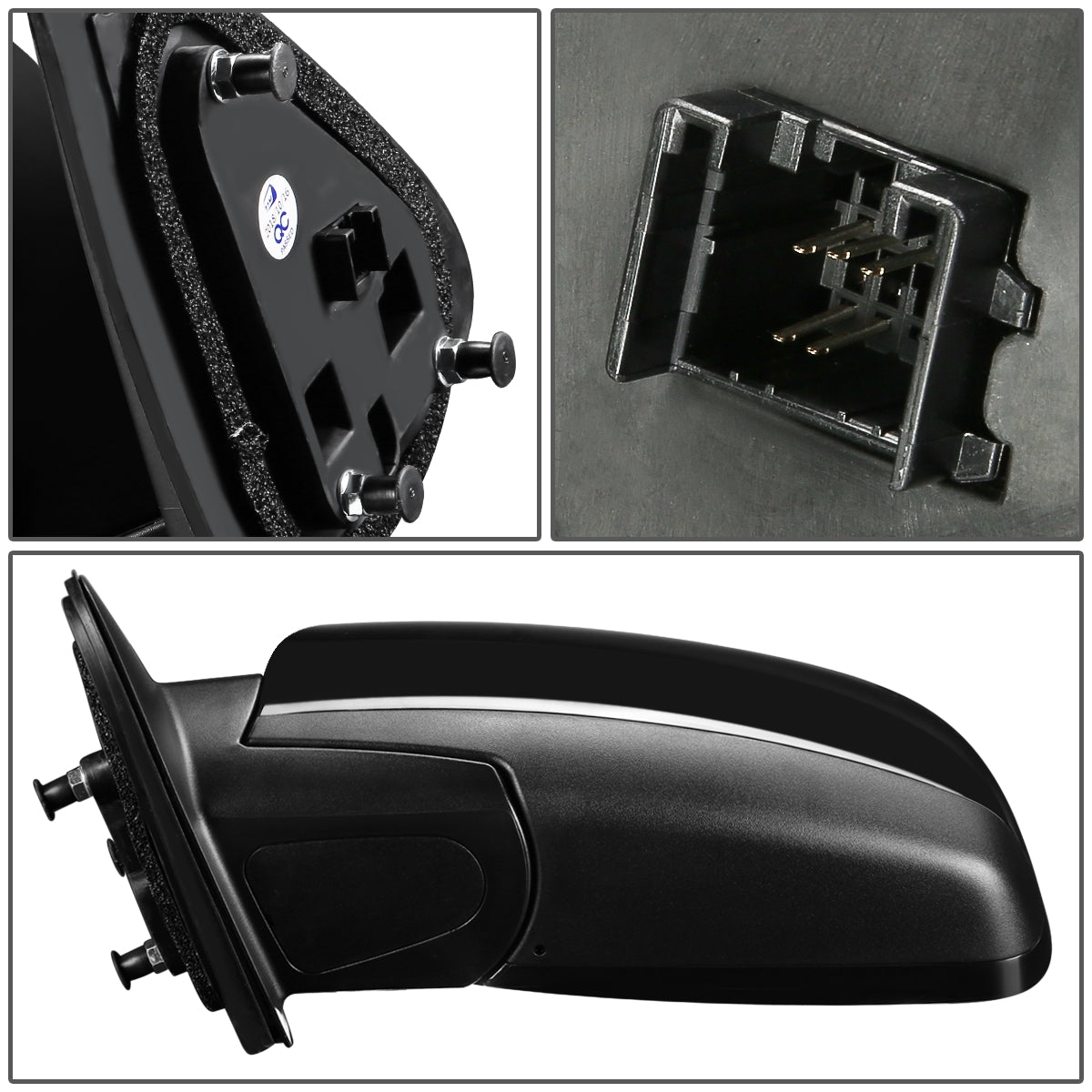 RETROVISOR MIRROR - OEM - 07-12 HYUNDAI SANTA FE - POWERED - HEATED - TEXTURED - BLACK - LEFT