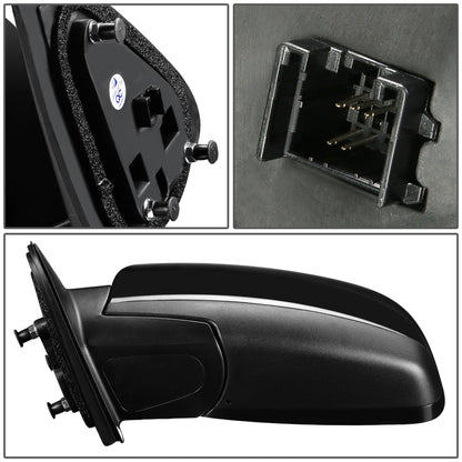 RETROVISOR MIRROR - OEM - 07-12 HYUNDAI SANTA FE - POWERED - HEATED - TEXTURED - BLACK - LEFT