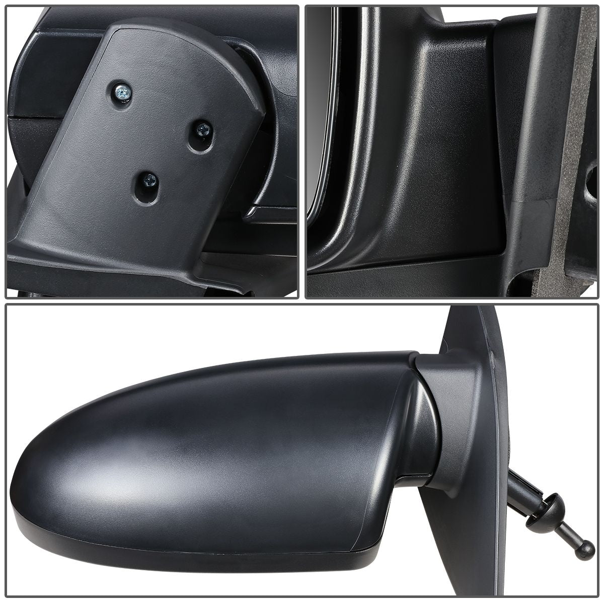 RETROVISOR MIRROR - OEM - 06-09 HYUNDAI ACCENT - MANUAL - TEXTURED - BLACK - LEFT