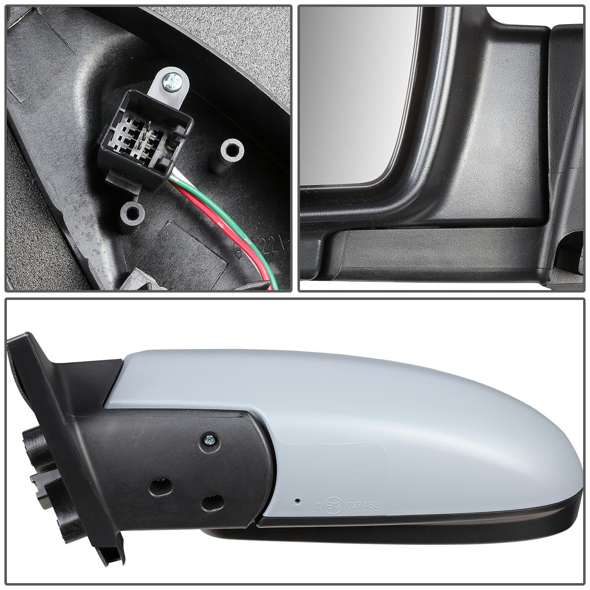 RETROVISOR MIRROR - OEM - 06-09 HYUNDAI ACCENT - POWERED - GRAY - LEFT