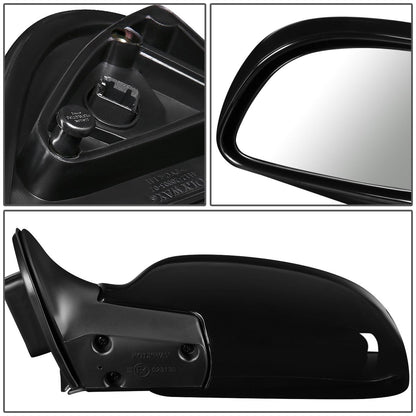 RETROVISOR MIRROR - OEM - 01-06 HYUNDAI SANTA FE - POWERED - PAINTABLE - BLACK - LEFT