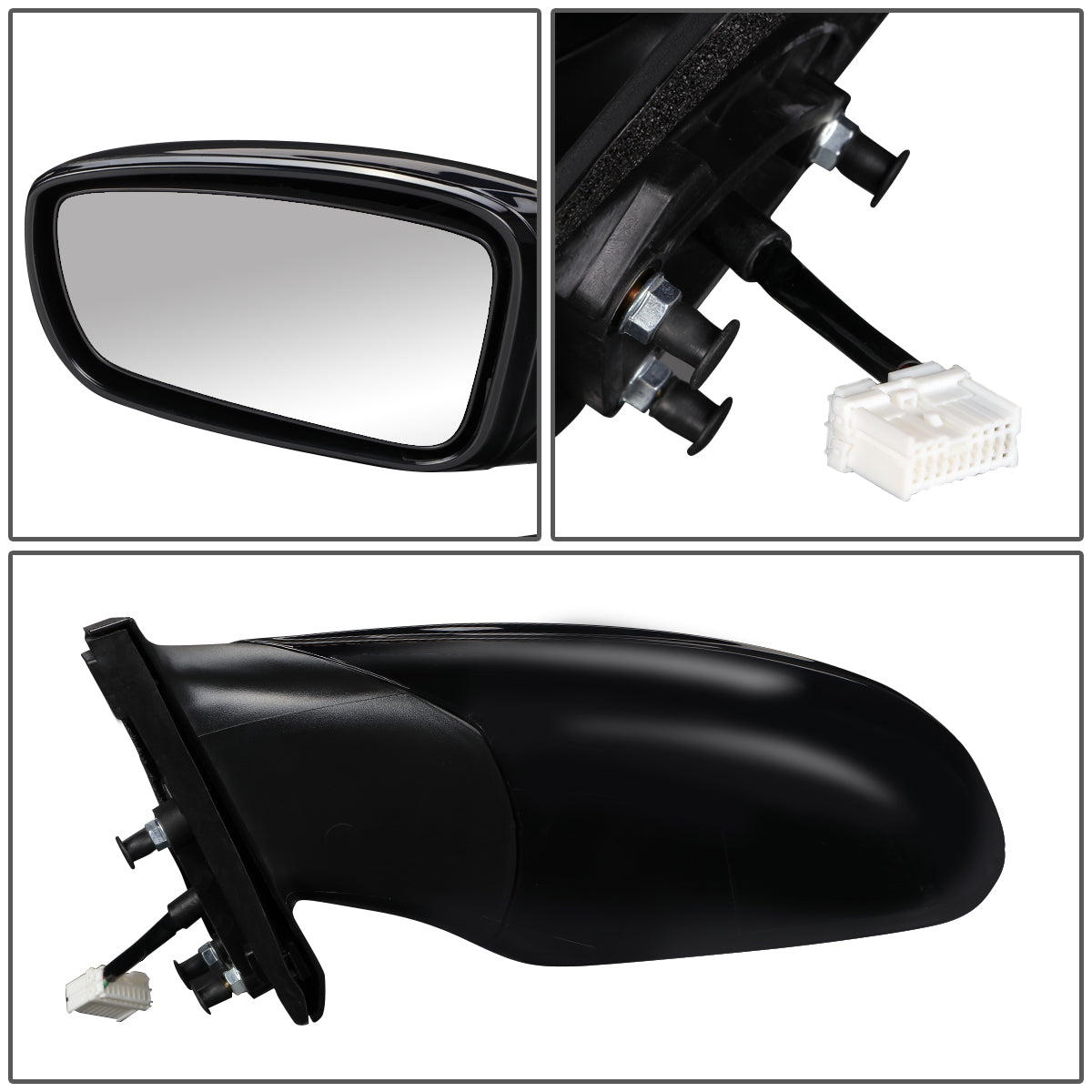 RETROVISOR MIRROR - OEM - 11-14 HYUNDAI SONATA - POWERED - FOLDING - BLACK MATERIAL - LEFT