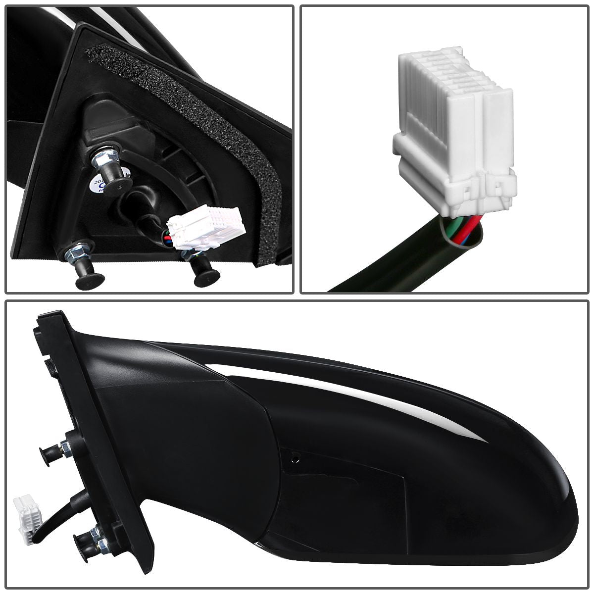 RETROVISOR MIRROR - OEM - 11-14 HYUNDAI SONATA - POWERED - HEATED - PAINTABLE - BLACK - LEFT