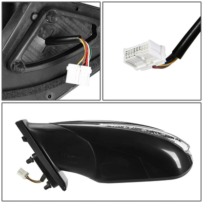 RETROVISOR MIRROR - OEM - 11-14 HYUNDAI SONATA - POWERED - HEATED - TEXTURED - BLACK - LEFT