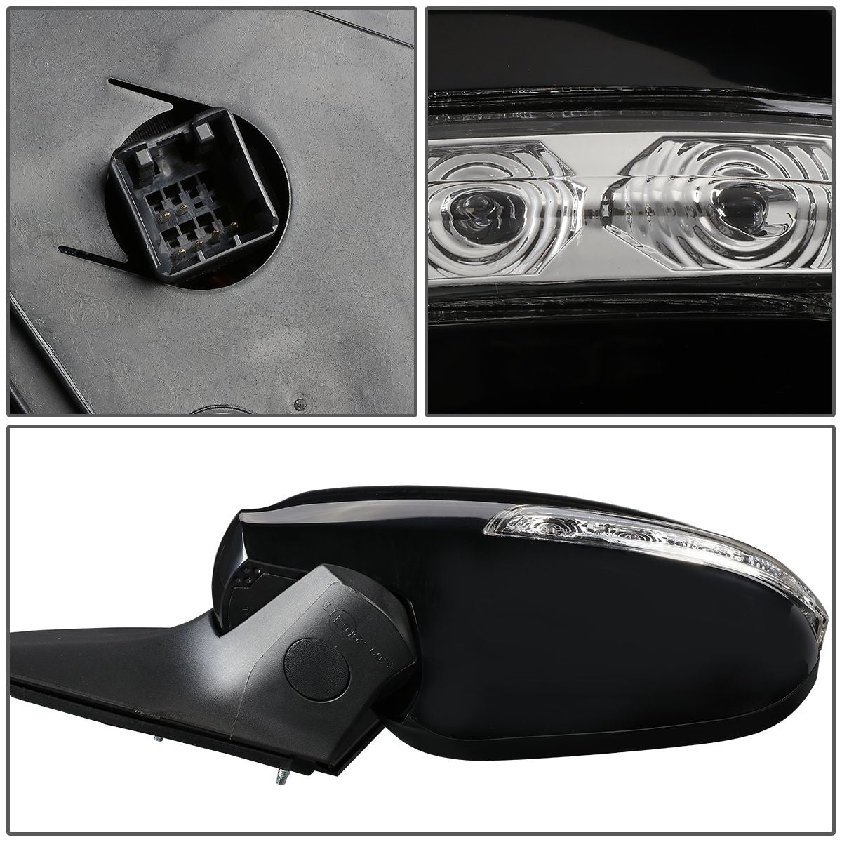 RETROVISOR MIRROR - OEM - 09-12 HYUNDAI ELANTRA - POWERED - HEATED - BLACK - LEFT