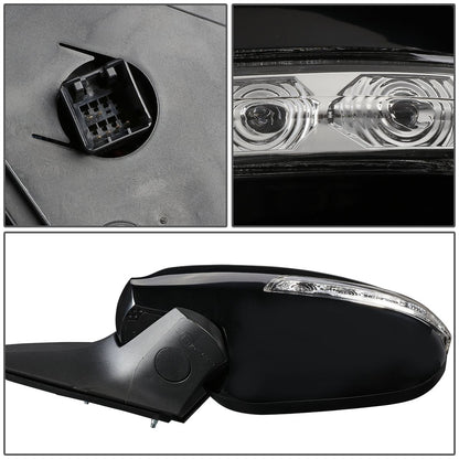 RETROVISOR MIRROR - OEM - 09-12 HYUNDAI ELANTRA - POWERED - HEATED - BLACK - LEFT