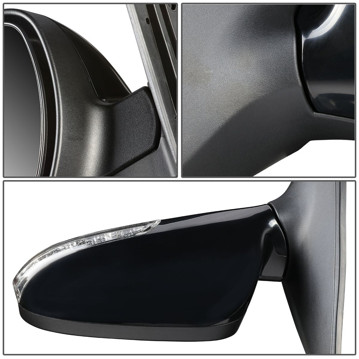 RETROVISOR MIRROR - OEM - 09-12 HYUNDAI ELANTRA - POWERED - HEATED - BLACK - LEFT