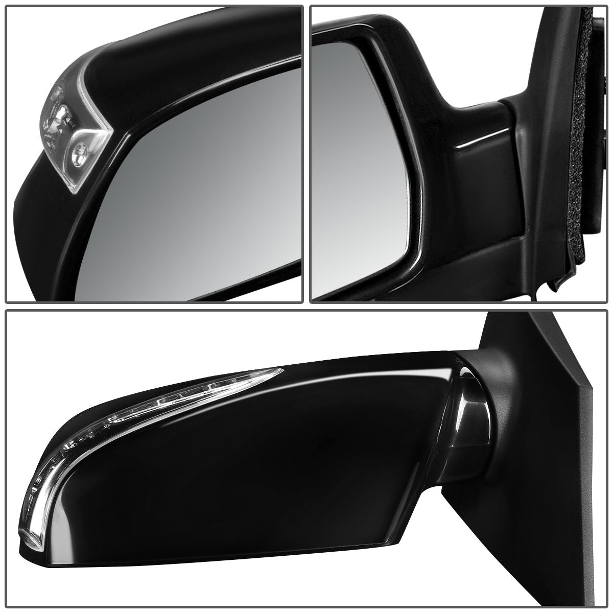 RETROVISOR MIRROR - OEM - 10-15 HYUNDAI TUCSON - POWERED - HEATED - TEXTURED - BLACK - LEFT