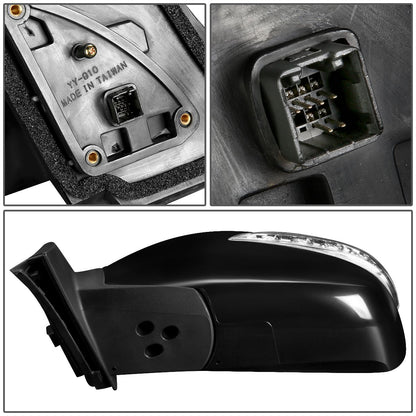 RETROVISOR MIRROR - OEM - 10-15 HYUNDAI TUCSON - POWERED - HEATED - TEXTURED - BLACK - LEFT