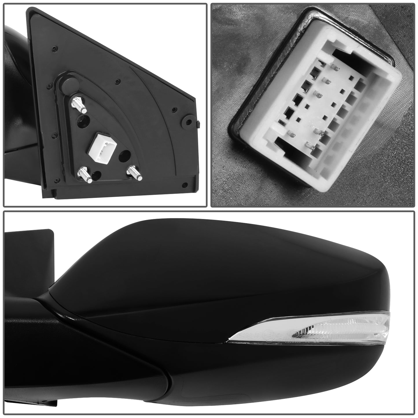 RETROVISOR MIRROR - OE STYLE - HYUNDAI ELANTRA 11-13 - WITH TURN SIGNAL U.S BUILT - DRIVER SIDE - PAINT TO MATCH - BLACK