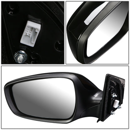 RETROVISOR MIRROR - OEM - 11-13 HYUNDAI ELANTRA - POWERED - HEATED - TEXTURED - BLACK - LEFT