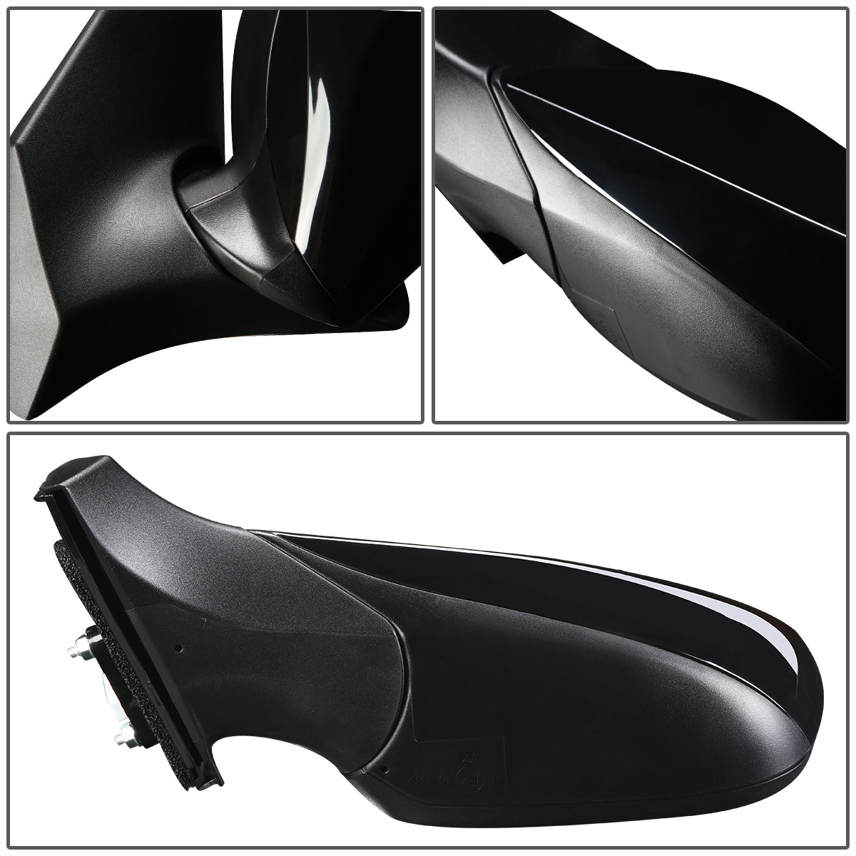 RETROVISOR MIRROR - OEM - 11-13 HYUNDAI ELANTRA - POWERED - HEATED - TEXTURED - BLACK - LEFT