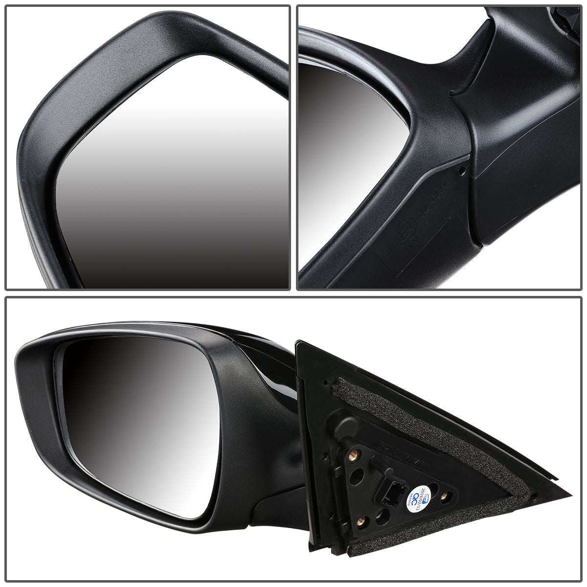 RETROVISOR MIRROR - OEM - 12-14 HYUNDAI VELOSTER (DO NOT FIT PANORAMIC ROOF MODELS) - POWERED - HEATED - TEXTURED - BLACK - LEFT