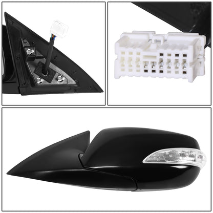 RETROVISOR MIRROR - OE STYLE - HYUNDAI GENESIS COUPE 10-16 - WITH POWER WITH HEATED GLASS WITH TURN SIGNAL - DRIVER SIDE - PAINT TO MATCH - BLACK