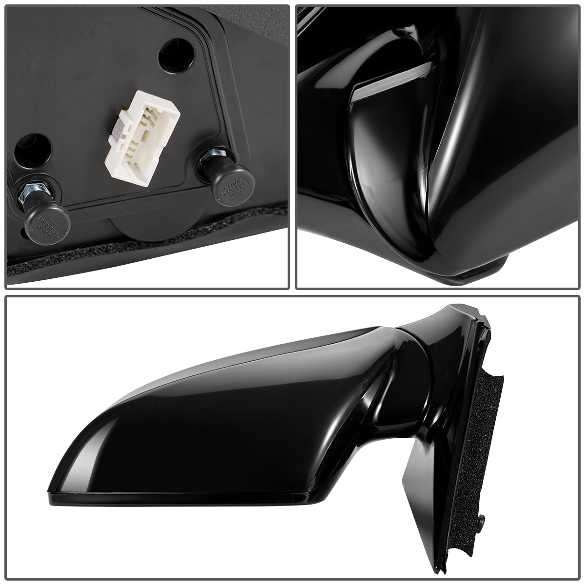 RETROVISOR MIRROR - OEM - 13-16 HYUNDAI SANTA FE - POWERED - FOLDING - BLACK MATERIAL - LEFT