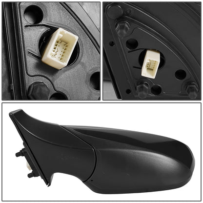 RETROVISOR MIRROR - OEM - 11-13 HYUNDAI ELANTRA - POWERED - HEATED - FOLDING - W/ SPOTTER GLASS - BLACK MATERIAL - LEFT