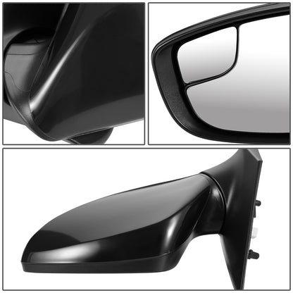 RETROVISOR MIRROR - OEM - 11-13 HYUNDAI ELANTRA - POWERED - HEATED - FOLDING - W/ SPOTTER GLASS - BLACK MATERIAL - LEFT